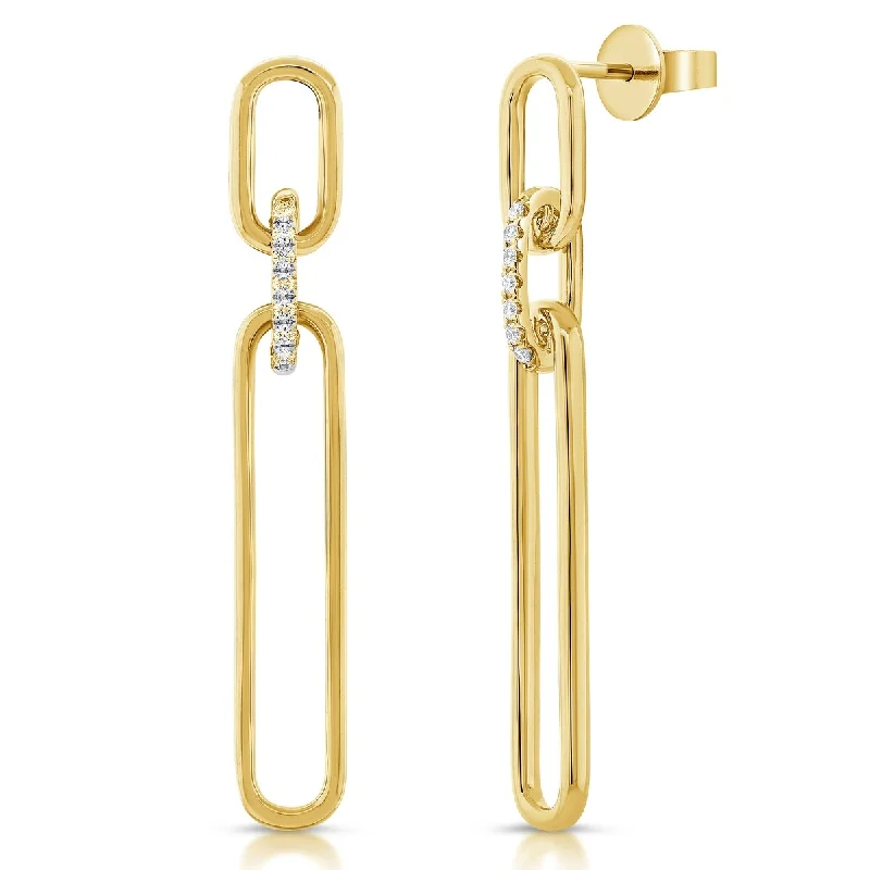 Joelle Diamond Link Earrings 14K Gold