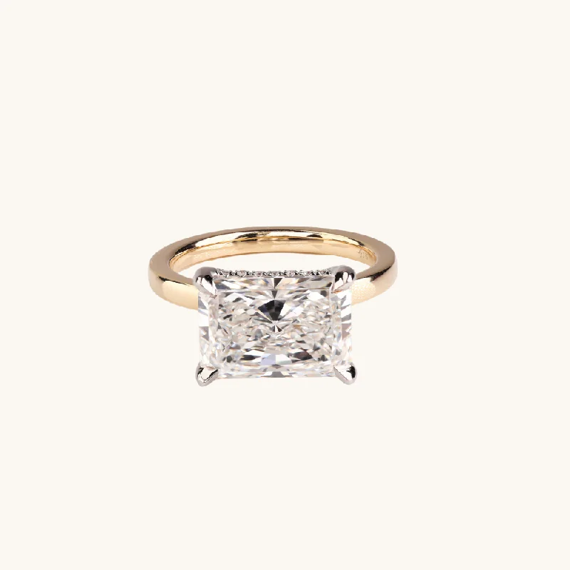 4.04 Radiant Lab Diamond East-West Engagement Ring