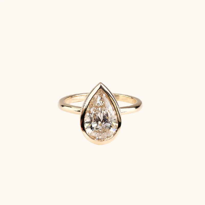 2.35 Pear Lab Diamond Engagement Ring