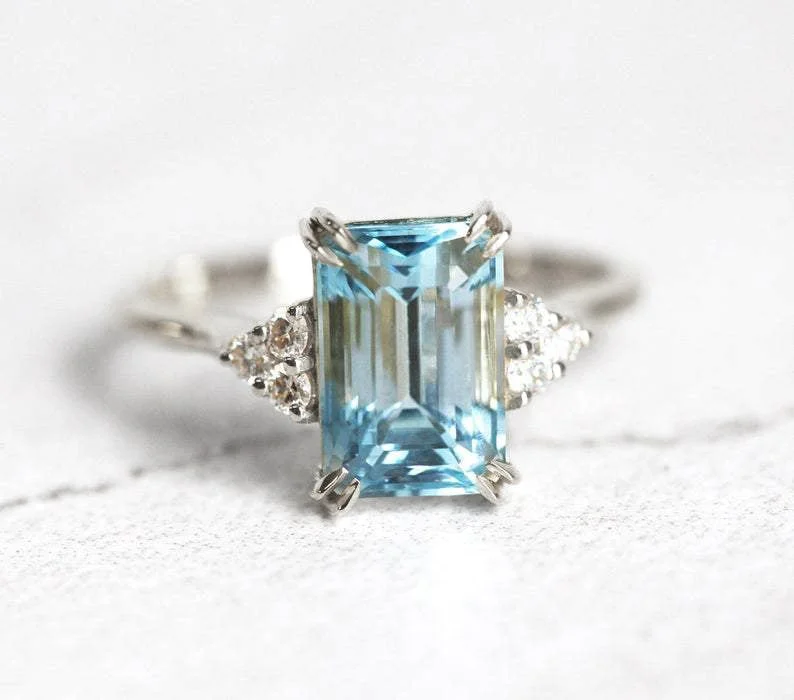 Sienna Gold Aquamarine Engagement Ring