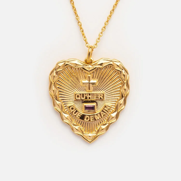 Qu'hier Que Demain Heart Pendant Necklace