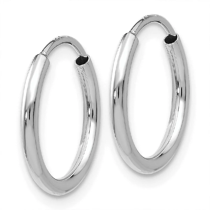 Diamond2Deal 14k White Gold 1.5mm Polished Endless Hoop Earrings (L-15mm, W-15mm)