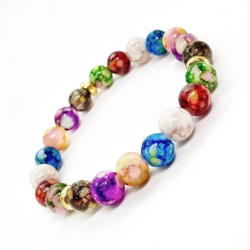 Triple Chakras Beaded Stretch Bracelet for Woman or Men