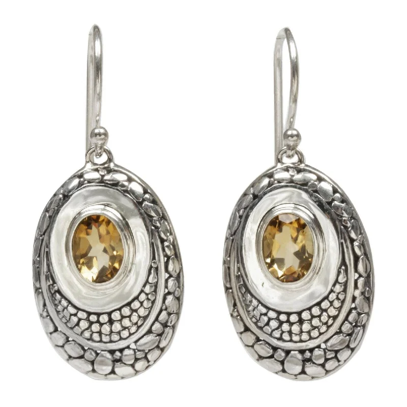 NOVICA Yellow Brilliance, Citrine dangle earrings - 1.4*0.6