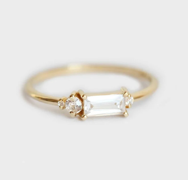 Baguette Diamond Ring, Baguette Engagement Ring