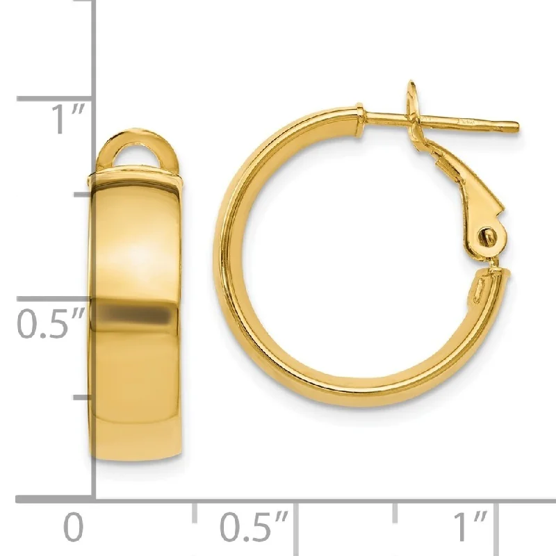 Diamond2Deal 10k Yellow Gold 5.8mm Polished Hoop Earrings (L-18mm, W-5mm)