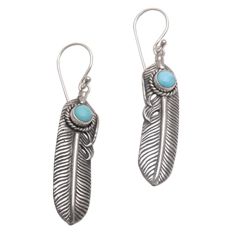 NOVICA Turquoise Transcendence, Turquoise dangle earrings - 2*0.4