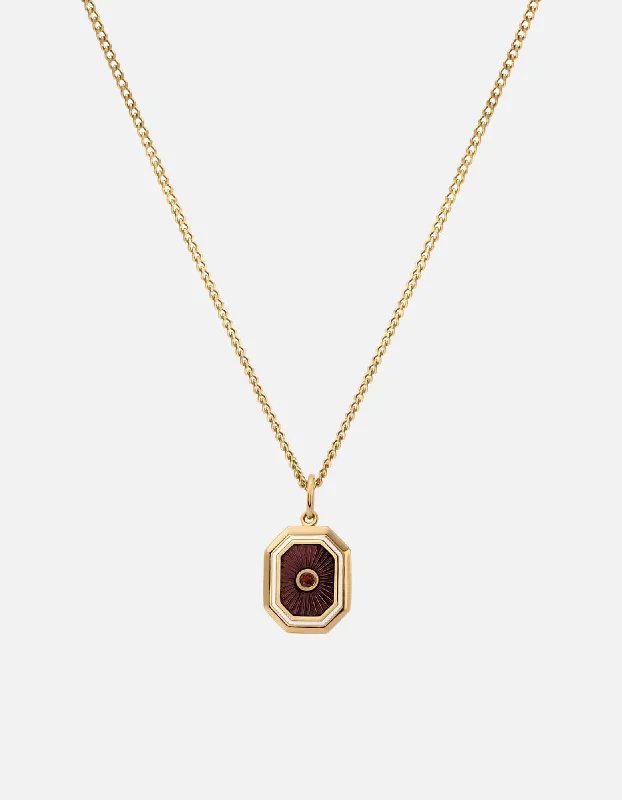 Umbra Garnet Necklace, Gold Vermeil/Red