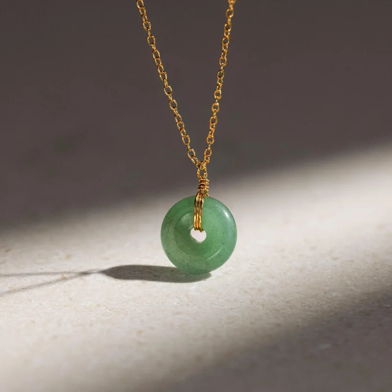 Round Jade Pendant Necklace