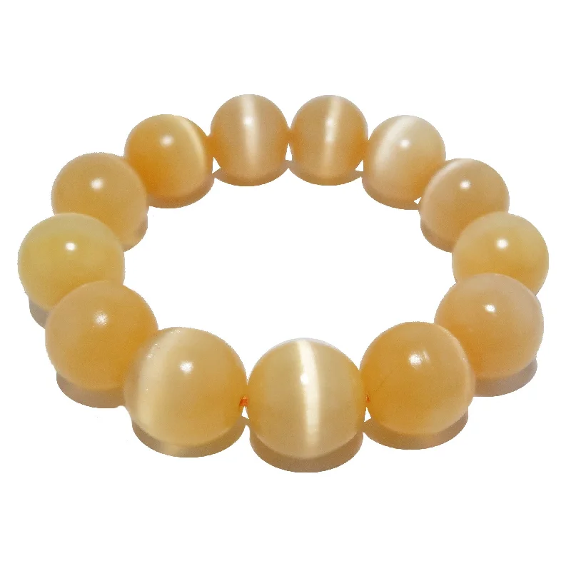 Selenite Bracelet Orange Citrus Energy Burst Beads