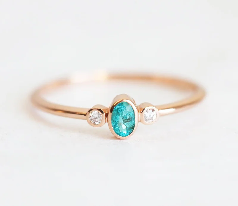 Paraiba Tourmaline And Diamond Engagement Ring