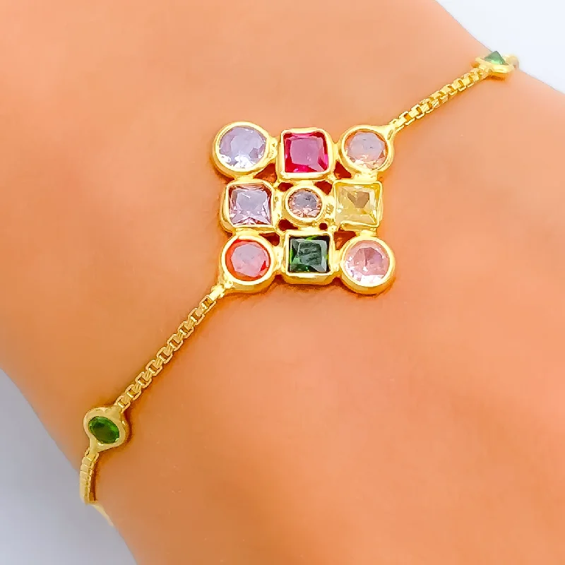 Opulent Gleaming 22k Gold CZ Bracelet