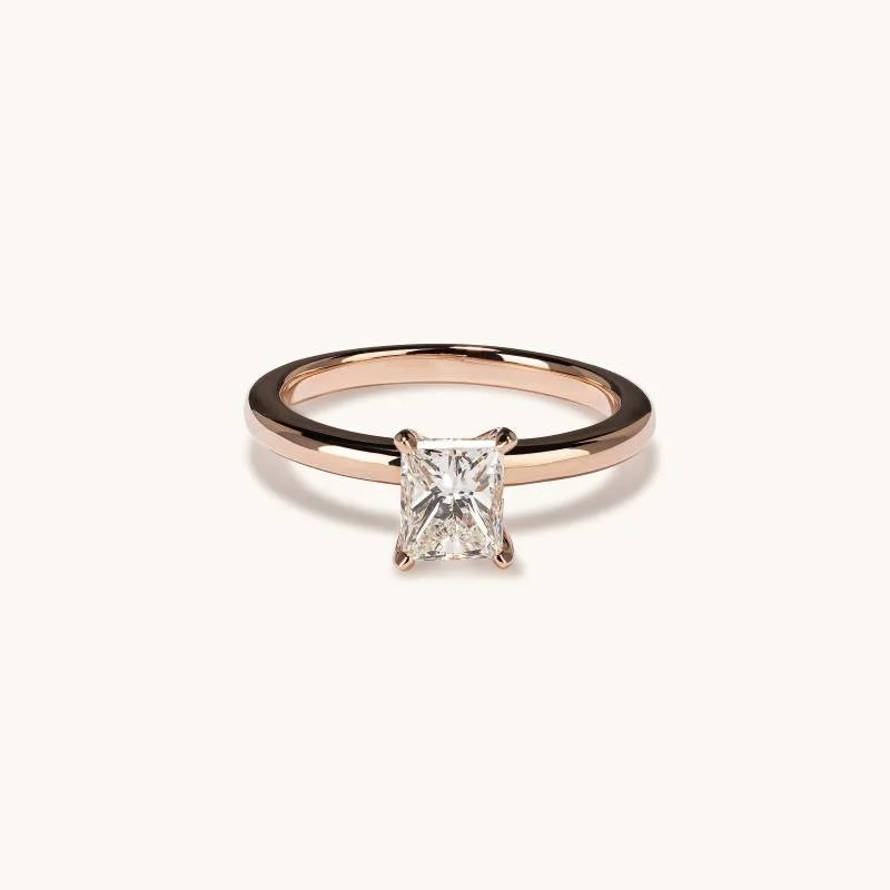 1.00 Princess Natural Diamond Engagement Ring