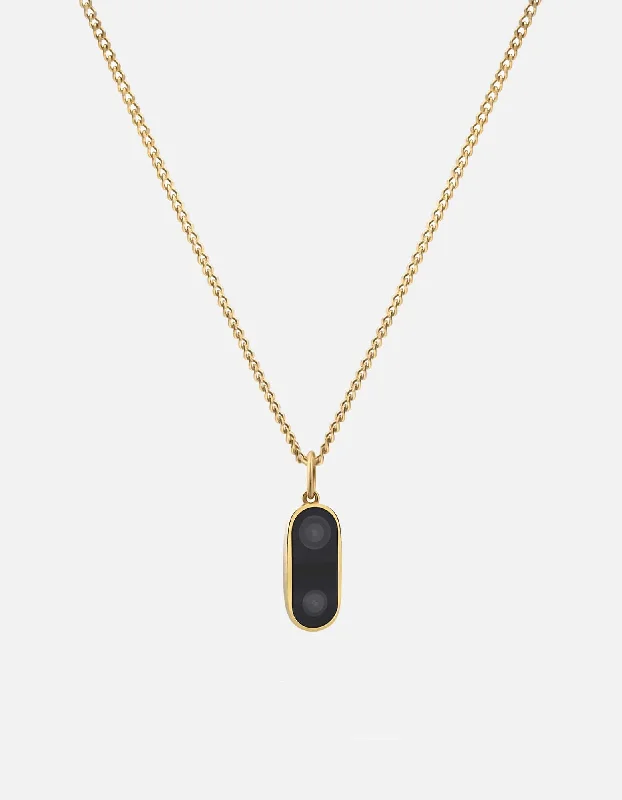 Dual Camera Necklace, 14k Gold