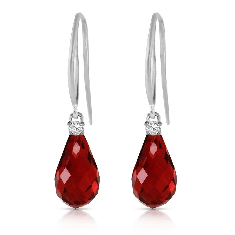 4.6 Carat 14K Solid White Gold No Longer Separate Garnet Diamond Earrings