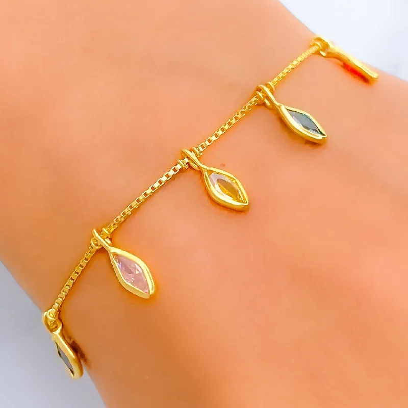 Chic Timeless 22k Gold CZ Bracelet