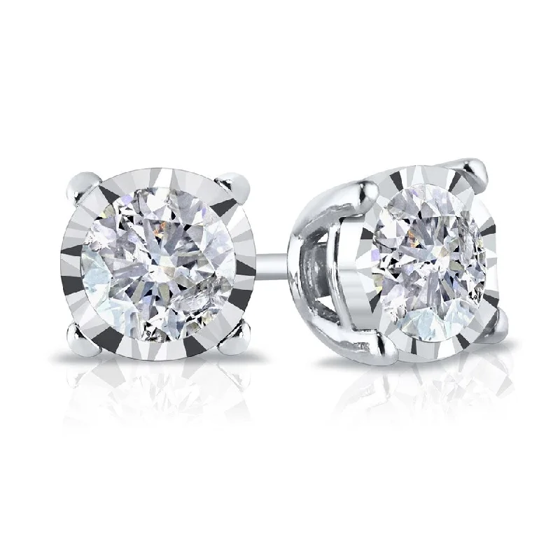 Auriya 14k Gold 1/2ct TDW Round Diamond Stud Earrings (G-H, I2-I3)