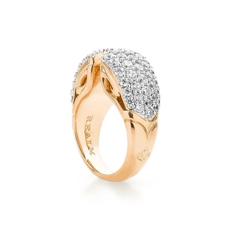 Spirit Pavé Stack Ring 13mm - 18K Rose Gold Vermeil + CZ Blanc