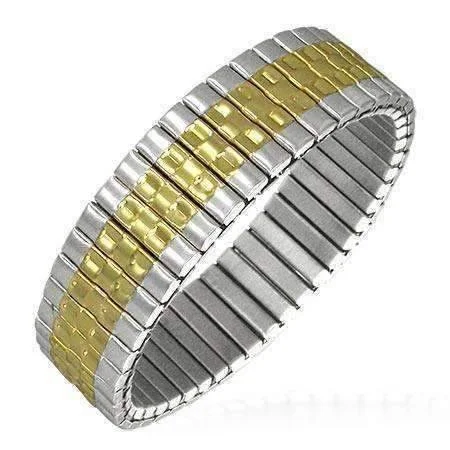 Centerline 18K Gold Plated Stainless Steel Stretch Link Bracelet