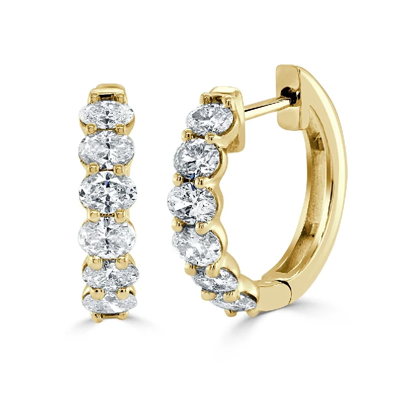 Joelle Diamond Hoop Earrings 14K Gold