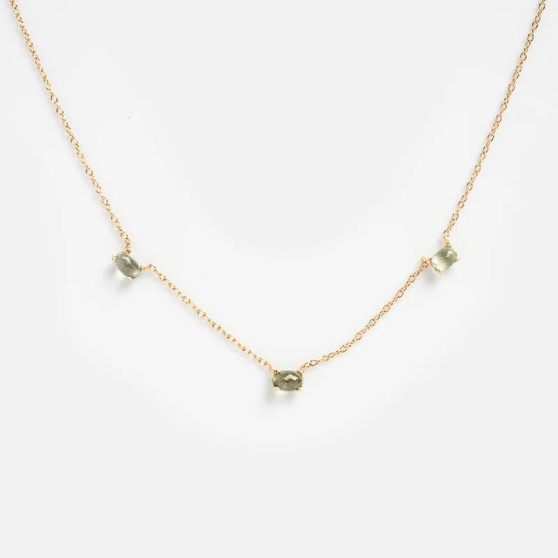 Triple Green Sapphire Necklace