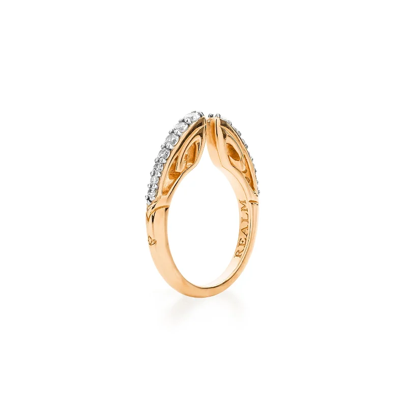 Spirit Pavé Stack Ring 2mm - 18K Rose Gold Vermeil + CZ Blanc