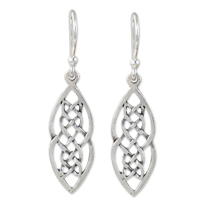 NOVICA Handmade Sterling Silver 'Celtic Braid' Earrings (Thailand)