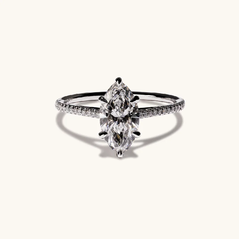 1.24 Marquise Lab Diamond Engagement Ring