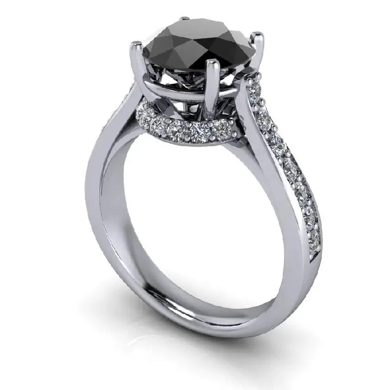 Black Diamond Engagement Ring 2.95 ctw