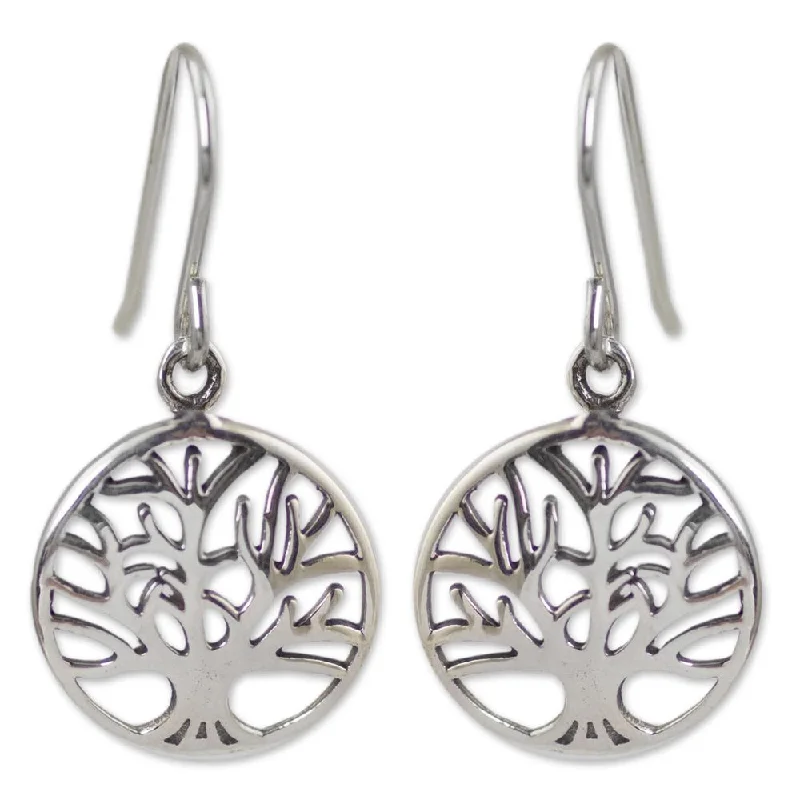 Handmade Sterling Silver 'Living Forest' Earrings (Thailand)