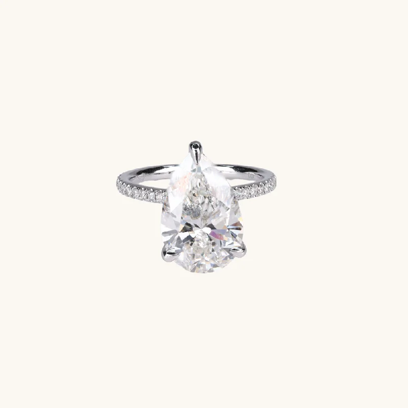 4.77 Pear Lab Diamond Engagement Ring