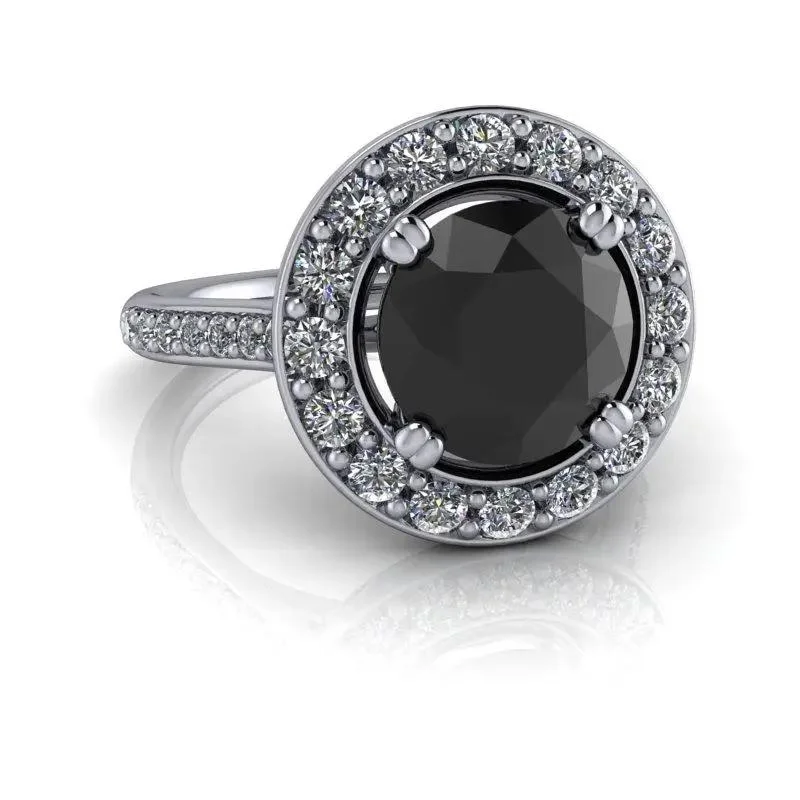 Black Diamond Engagement Ring 2.04 CTW