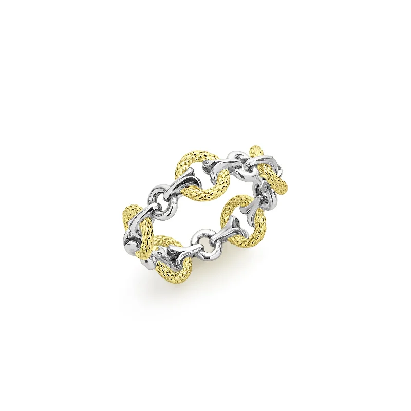 Tuileries Gate Stack Ring - Two Tone Gold + Silver