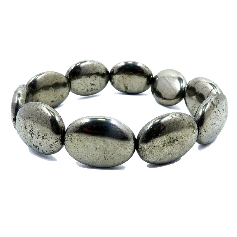 Pyrite Bracelet Gold Trophy Winner Oval Beads