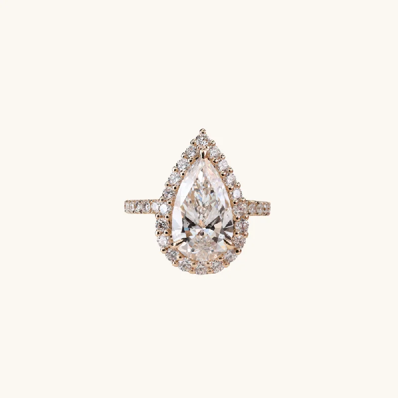 3.39 Pear Lab Diamond Engagement Ring