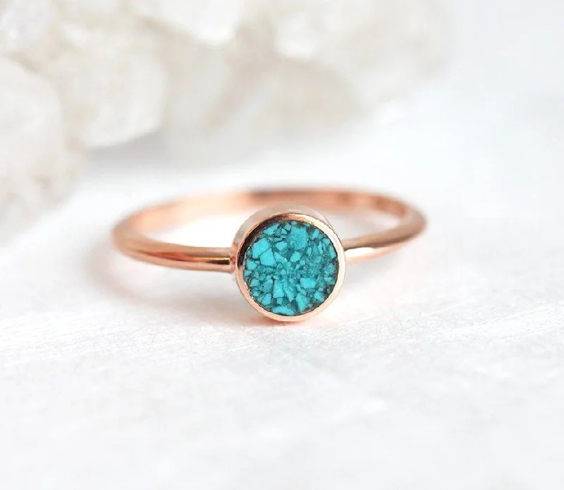 Round Turquoise Ring, Turquoise Engagement Ring