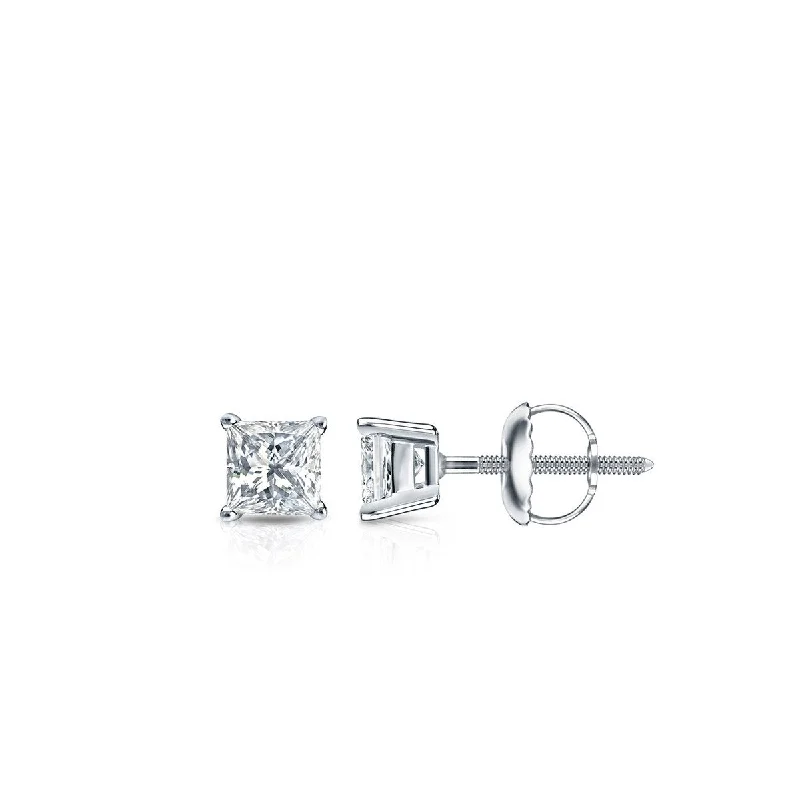 Auriya 1/4ctw Princess-cut Diamond Stud Earrings 14k Gold