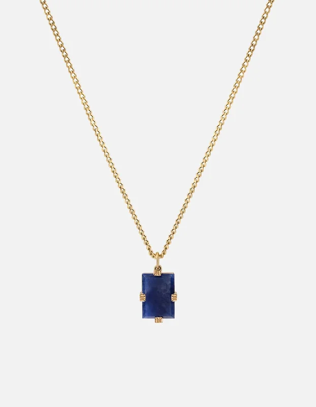 Lennox Sodalite Necklace, Gold Vermeil