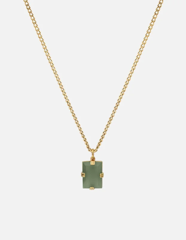 Lennox Jasper Green Necklace, 14k Gold