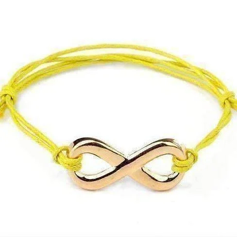 Yellow and Gold Tone Infinity Friendship Bracelet