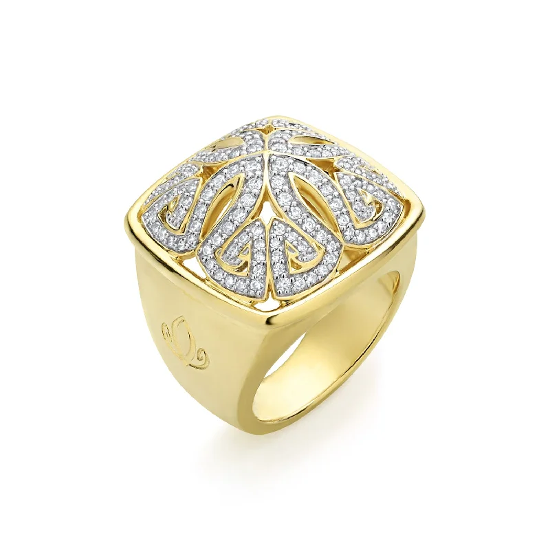 Empress Pavé Ring Large - 18K Gold Vermeil + CZ Blanc