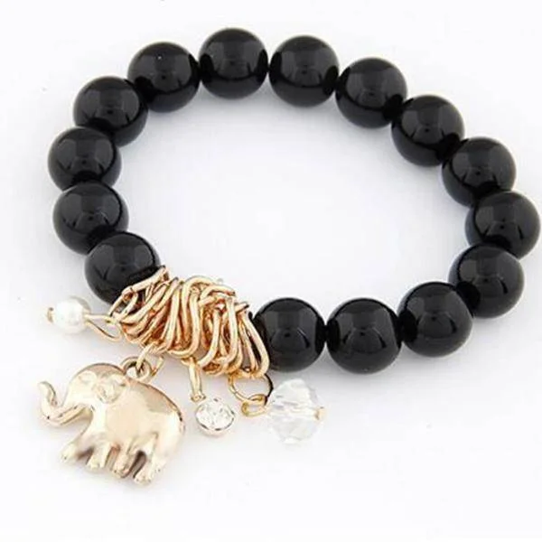 Lucky Elephant Charm Bead Bracelet - 2 Colors