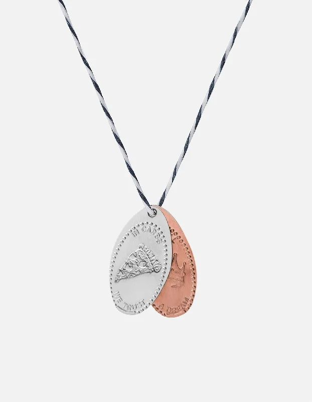 Silver Penny Cord Necklace, In Carbs We Trust