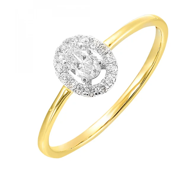 14K Yellow & White Gold 0.25cttw I1 H-I Diamond Engagement Ring