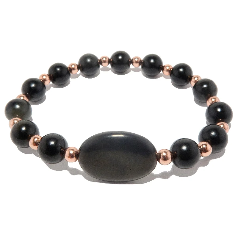 Jet Bracelet Black Azabache Deflector Protection Copper