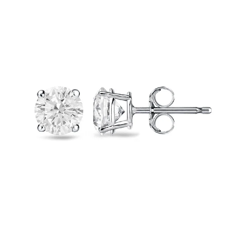 Auriya Round Diamond Stud Earrings 1/2ct TDW Clarity Enhanced 18k Gold