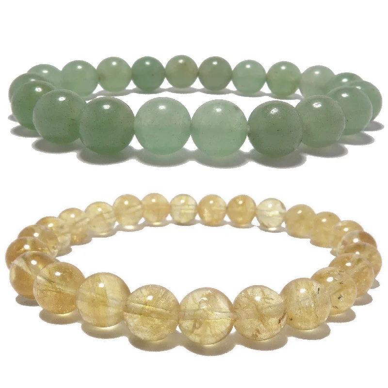 Money Lovers Bracelet Set Citrine Green Aventurine