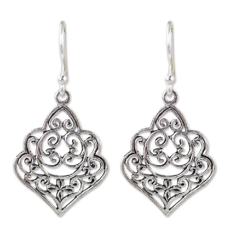 Handmade Sterling Silver 'Arabesque' Earrings (Thailand)