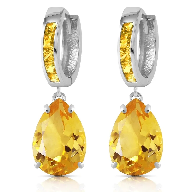 13.2 Carat 14K Solid White Gold Loving Touch Citrine Earrings