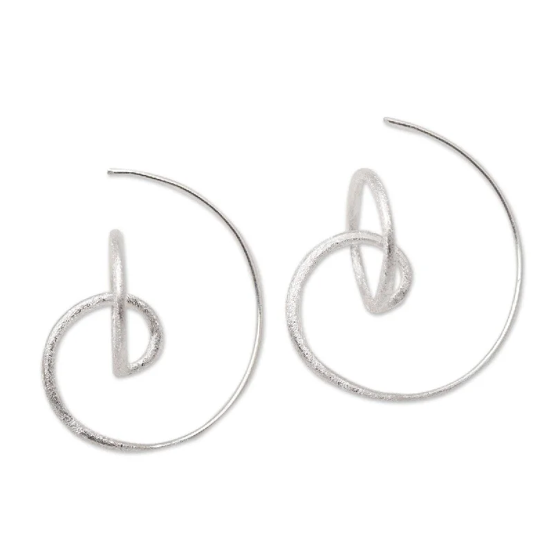 NOVICA Circular Illusion, Sterling silver drop earrings - 1.2*0.8W